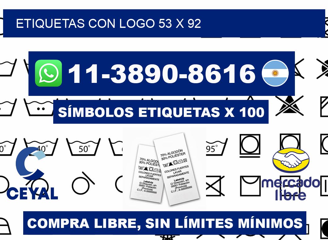 Etiquetas con logo 53 x 92