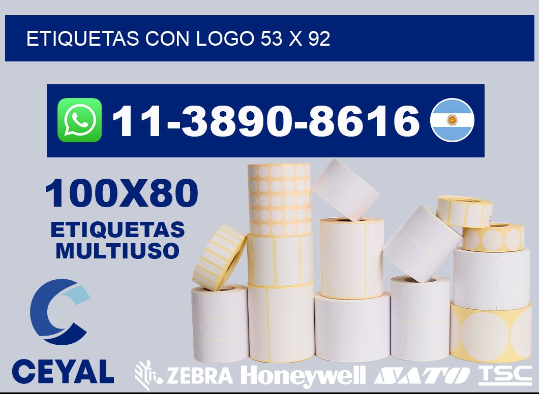 Etiquetas con logo 53 x 92