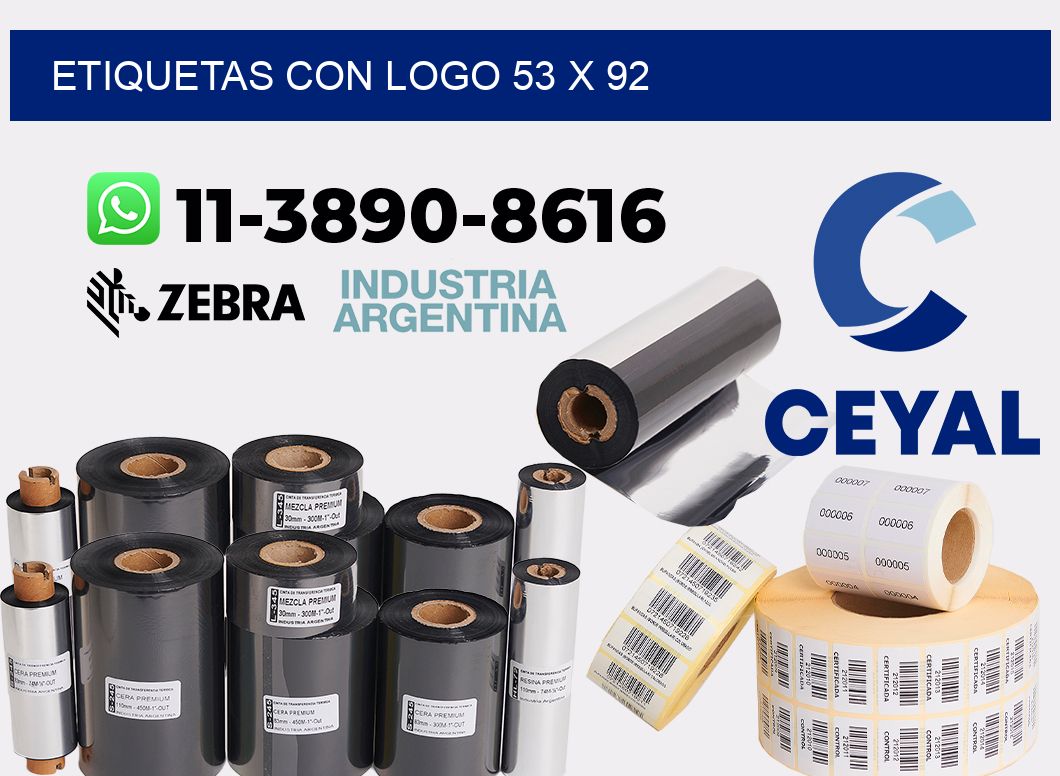 Etiquetas con logo 53 x 92