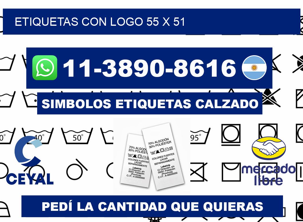 Etiquetas con logo 55 x 51