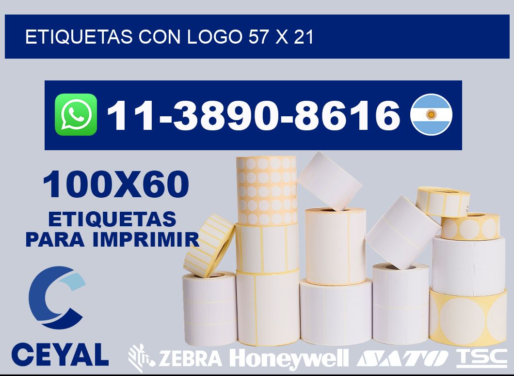 Etiquetas con logo 57 x 21