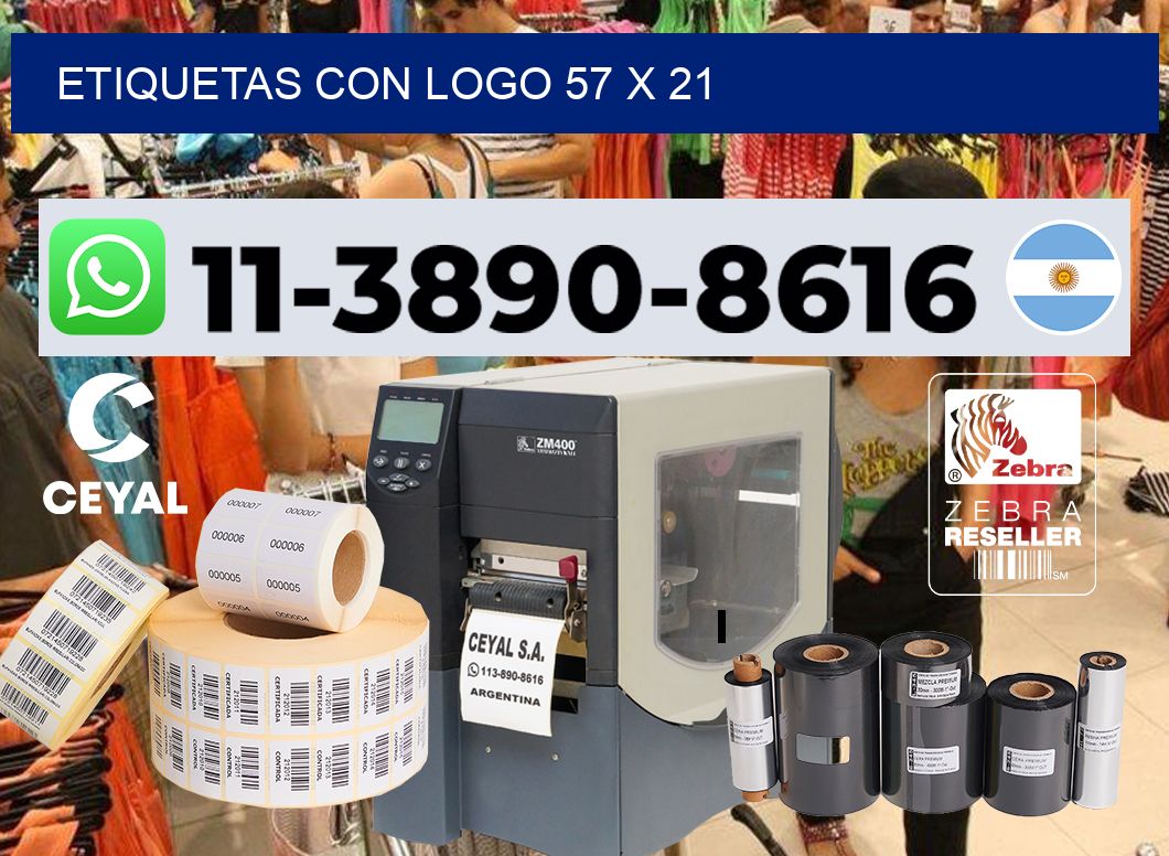 Etiquetas con logo 57 x 21