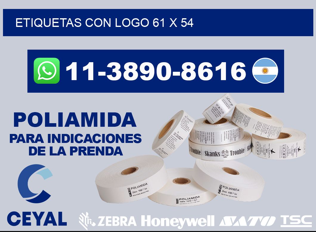 Etiquetas con logo 61 x 54