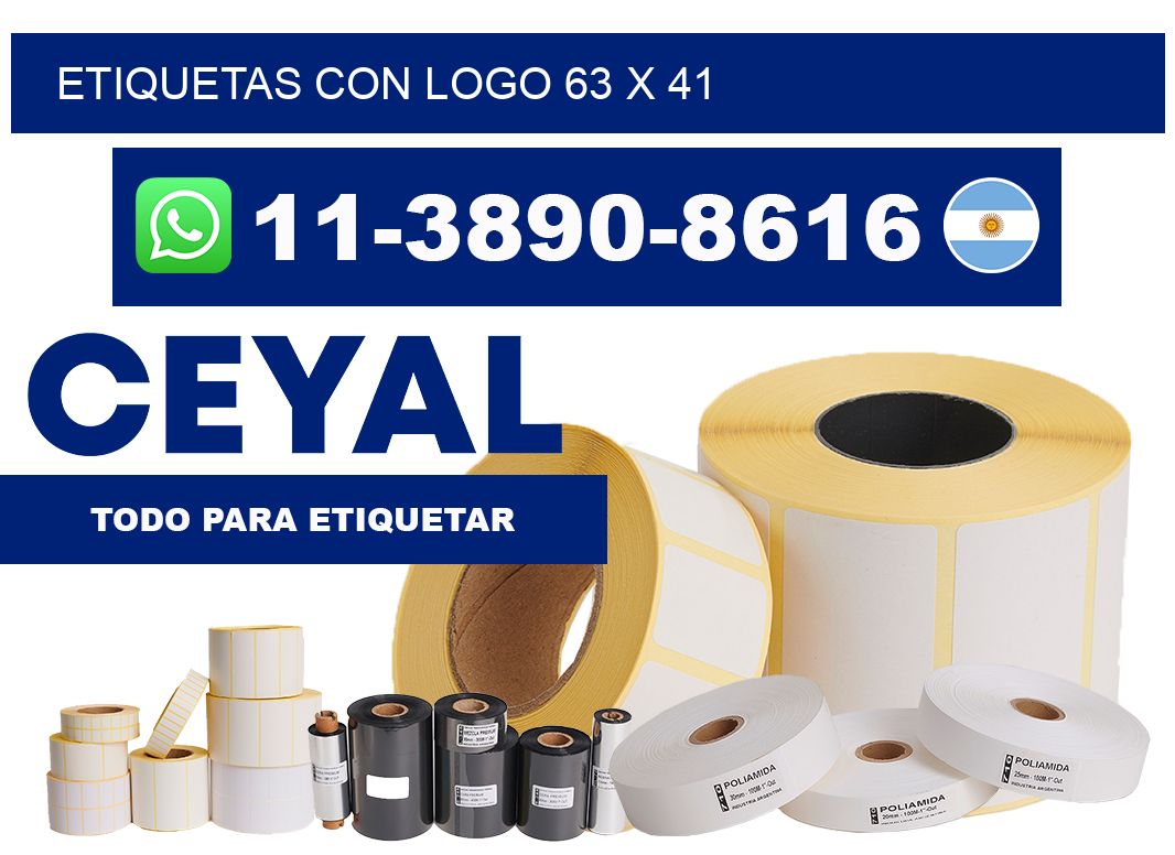 Etiquetas con logo 63 x 41