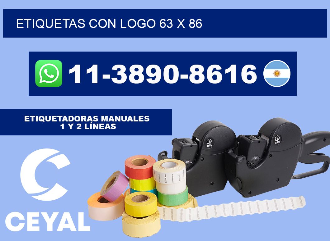 Etiquetas con logo 63 x 86