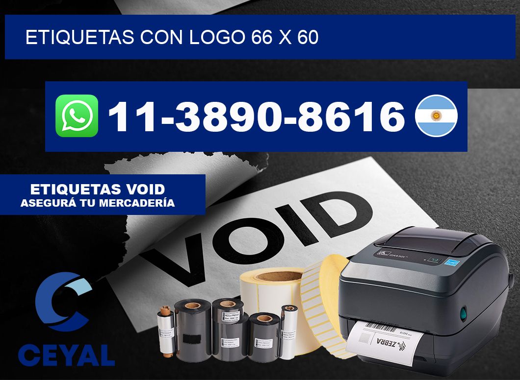 Etiquetas con logo 66 x 60