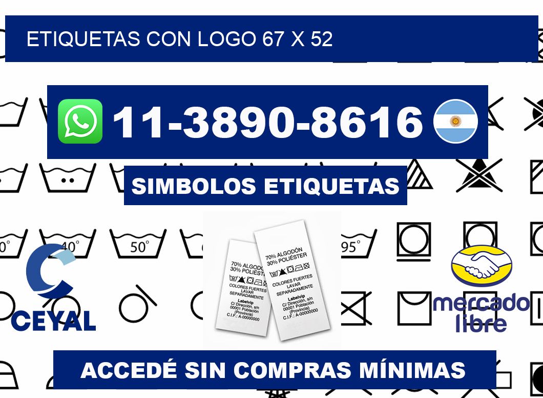 Etiquetas con logo 67 x 52