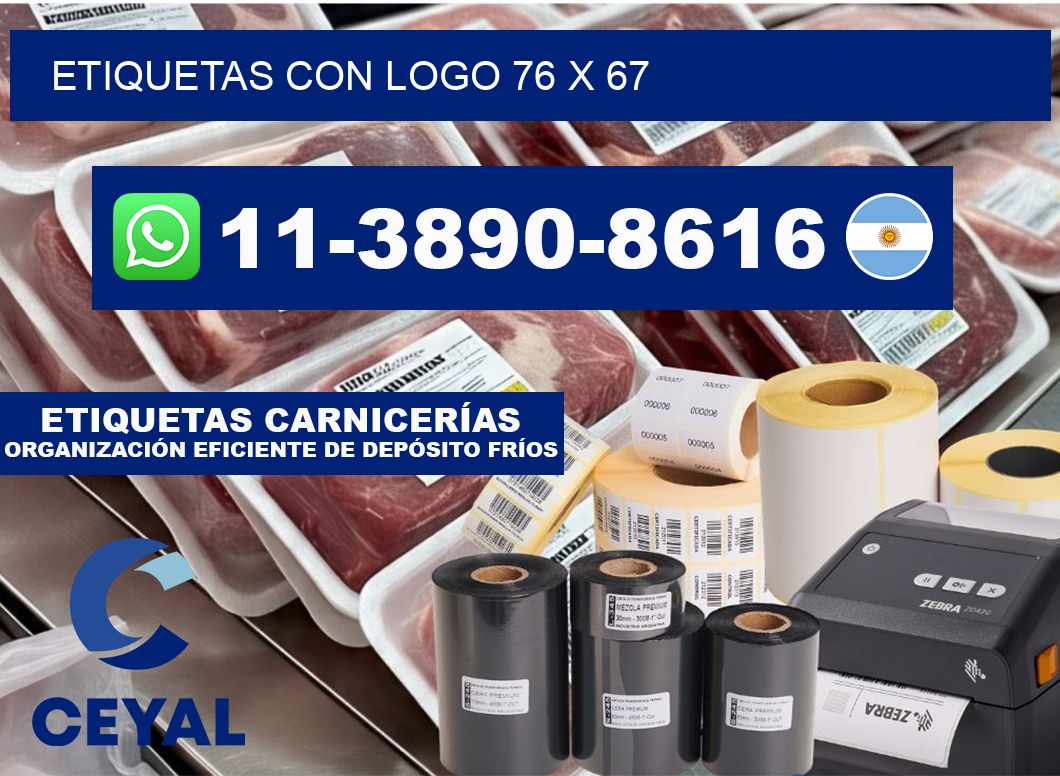 Etiquetas con logo 76 x 67