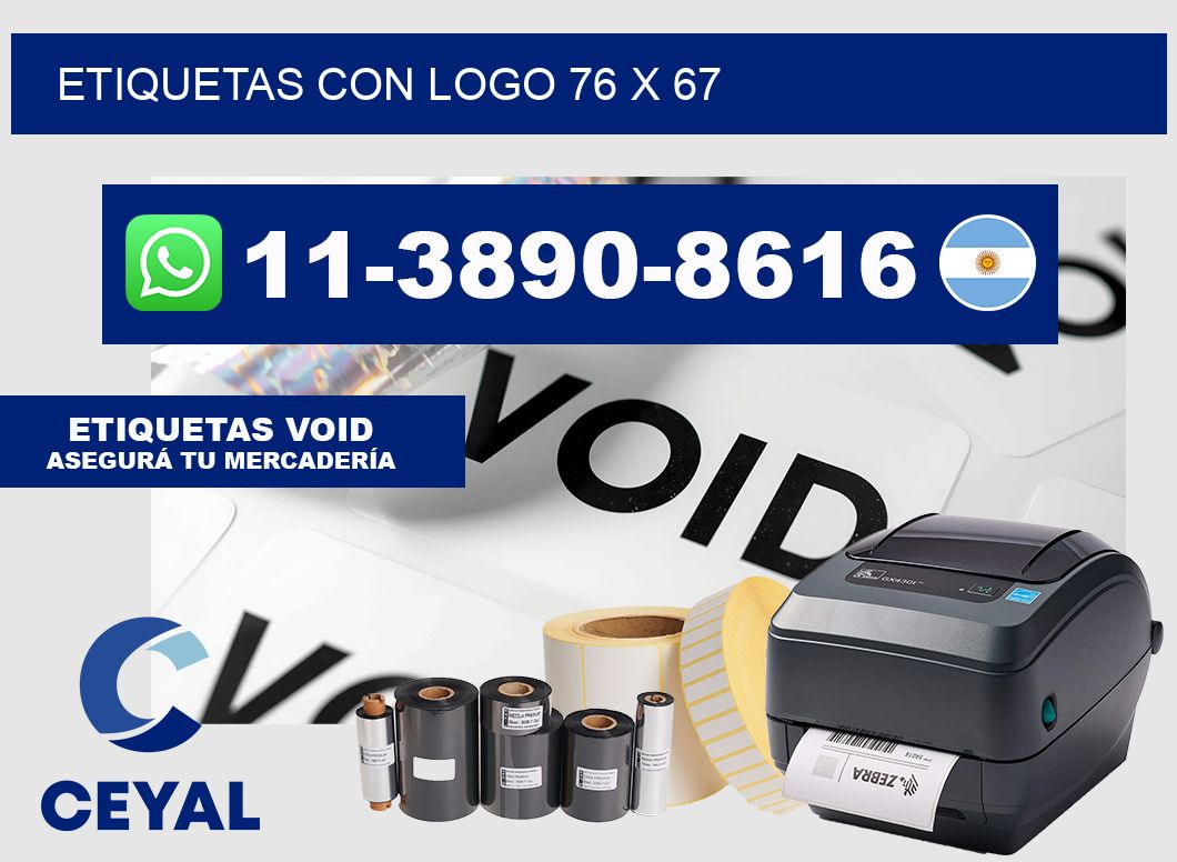 Etiquetas con logo 76 x 67