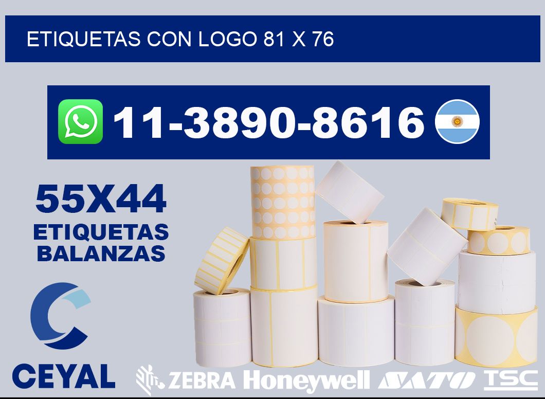 Etiquetas con logo 81 x 76