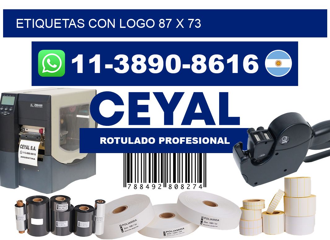 Etiquetas con logo 87 x 73