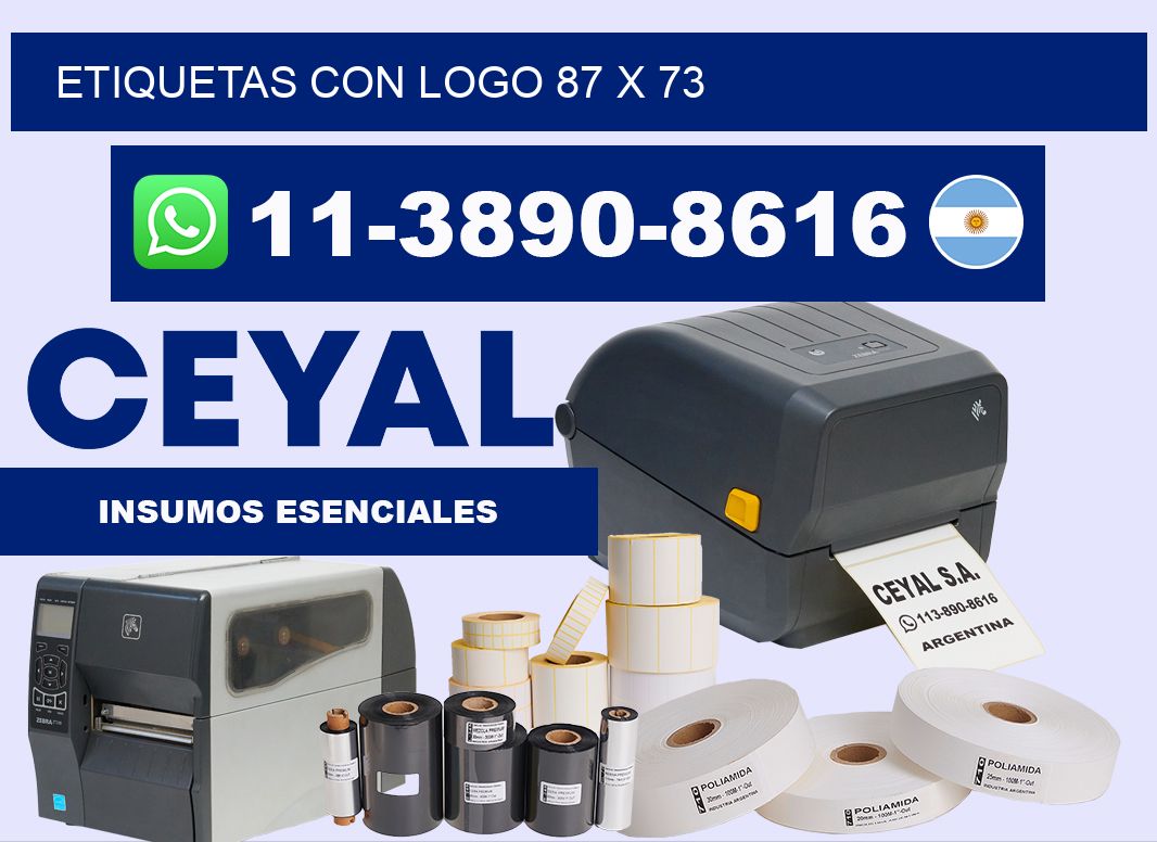 Etiquetas con logo 87 x 73