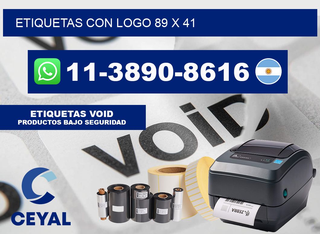 Etiquetas con logo 89 x 41