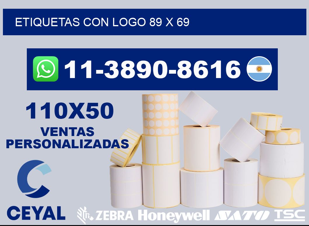 Etiquetas con logo 89 x 69