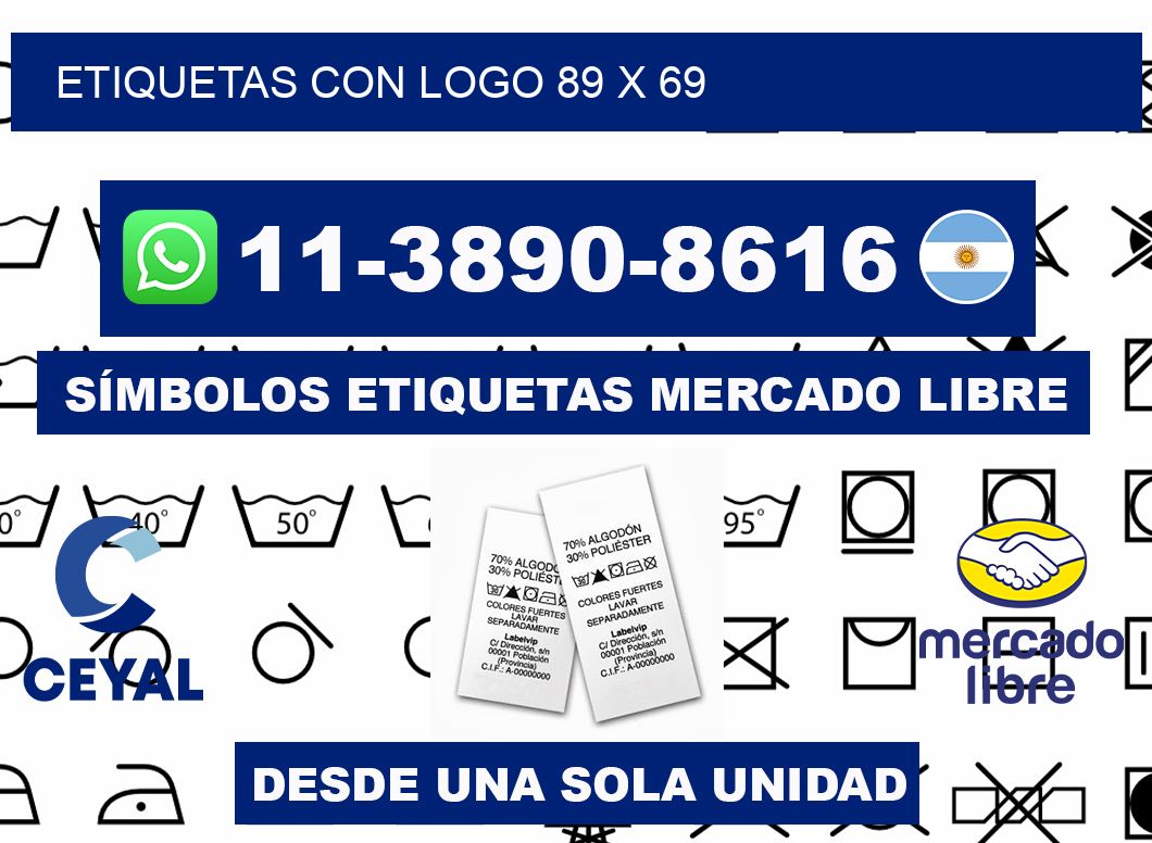 Etiquetas con logo 89 x 69