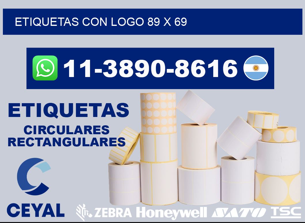 Etiquetas con logo 89 x 69