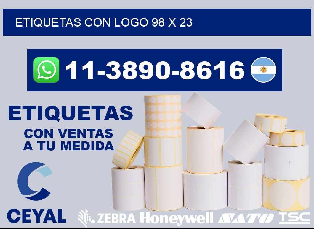 Etiquetas con logo 98 x 23