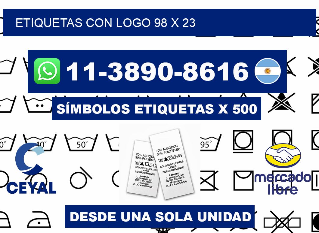 Etiquetas con logo 98 x 23