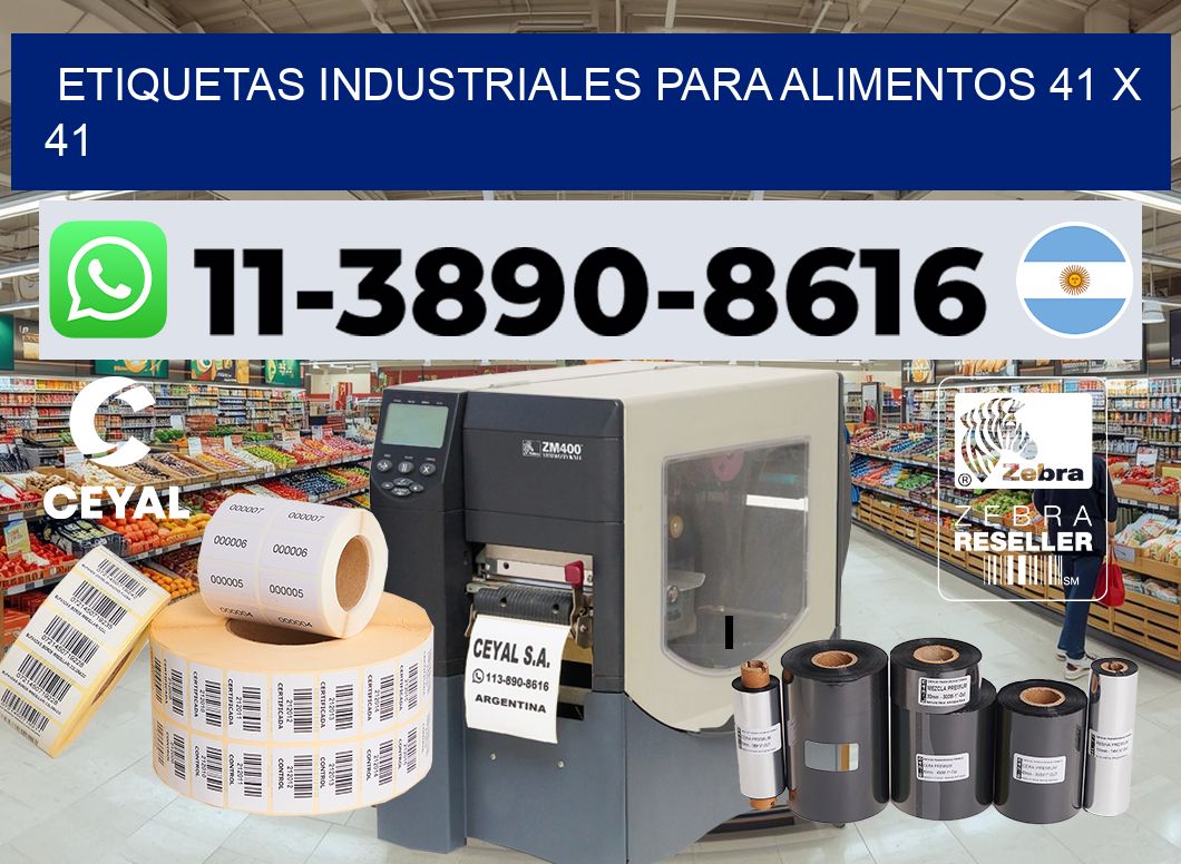 Etiquetas industriales para alimentos 41 x 41