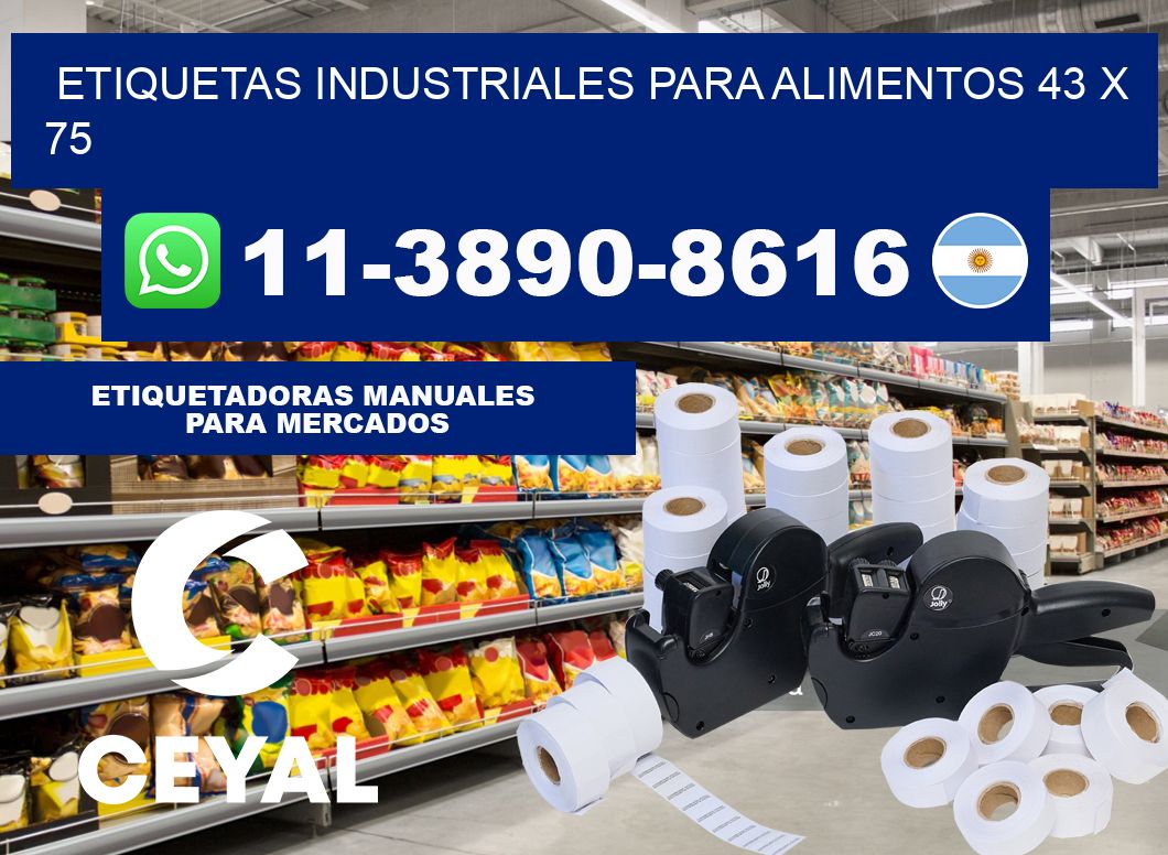 Etiquetas industriales para alimentos 43 x 75