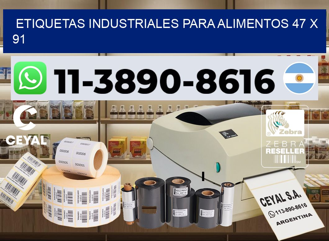 Etiquetas industriales para alimentos 47 x 91