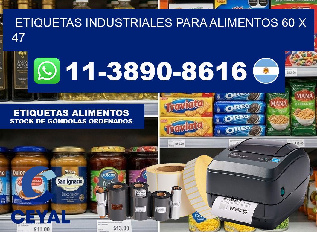 Etiquetas industriales para alimentos 60 x 47