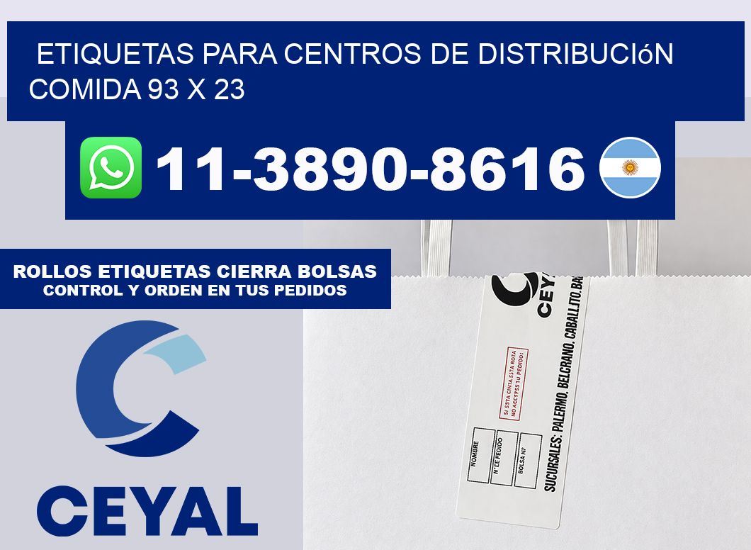 Etiquetas para centros de distribución comida 93 x 23