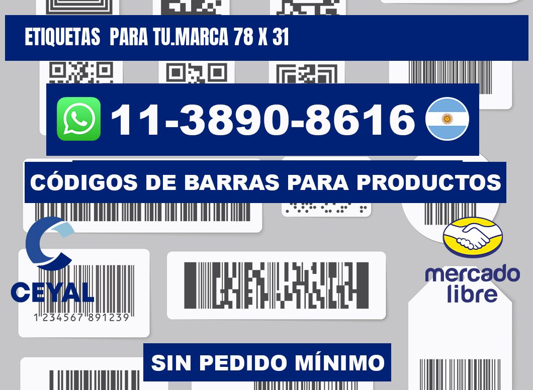 Etiquetas  para tu.marca 78 x 31