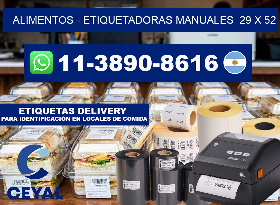 alimentos - Etiquetadoras Manuales  29 x 52