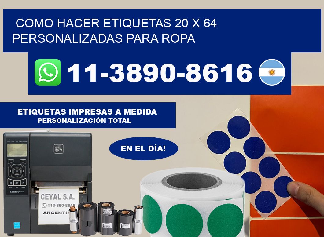 como hacer etiquetas 20 x 64 personalizadas para ropa