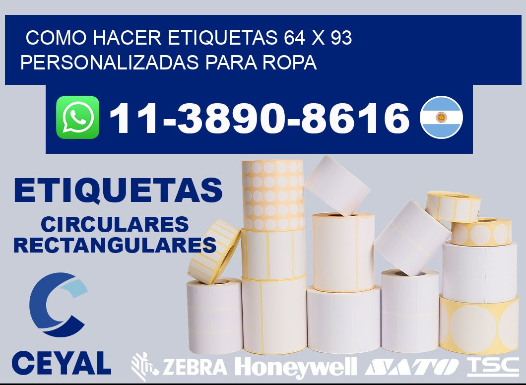 como hacer etiquetas 64 x 93 personalizadas para ropa