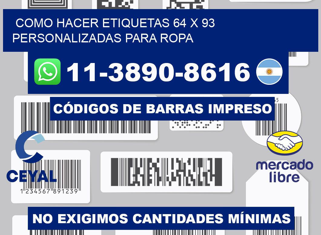 como hacer etiquetas 64 x 93 personalizadas para ropa