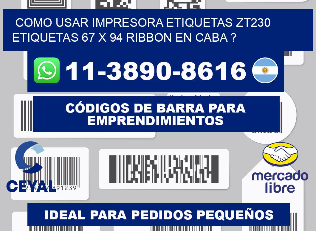 como usar impresora etiquetas zt230 etiquetas 67 x 94 ribbon en CABA ?