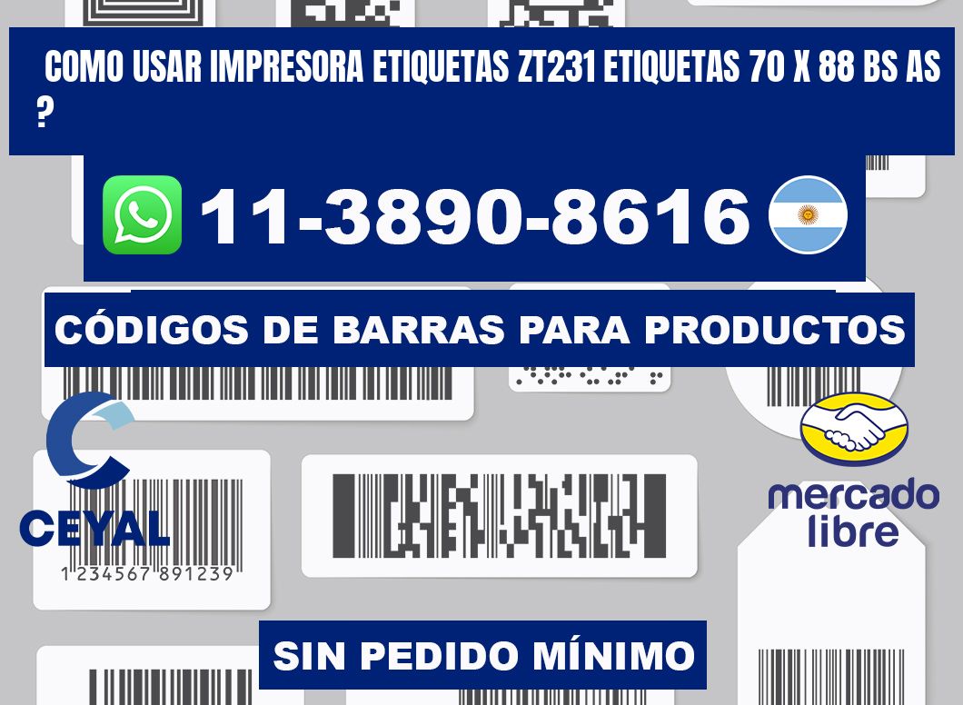 como usar impresora etiquetas zt231 etiquetas 70 x 88 BS AS ?