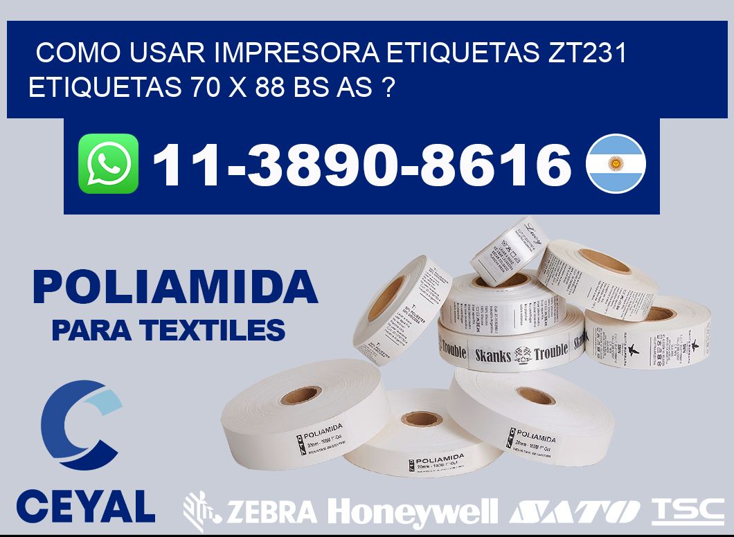 como usar impresora etiquetas zt231 etiquetas 70 x 88 BS AS ?