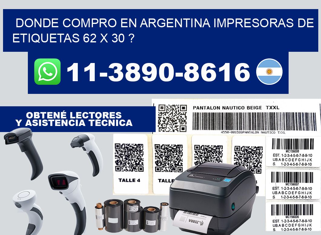 donde compro en argentina impresoras de etiquetas 62 x 30 ?