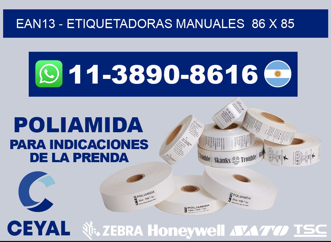 ean13 - Etiquetadoras Manuales  86 x 85