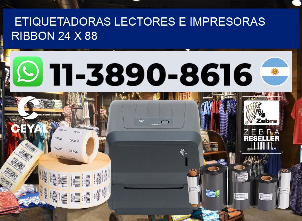 etiquetadoras lectores e impresoras ribbon 24 x 88