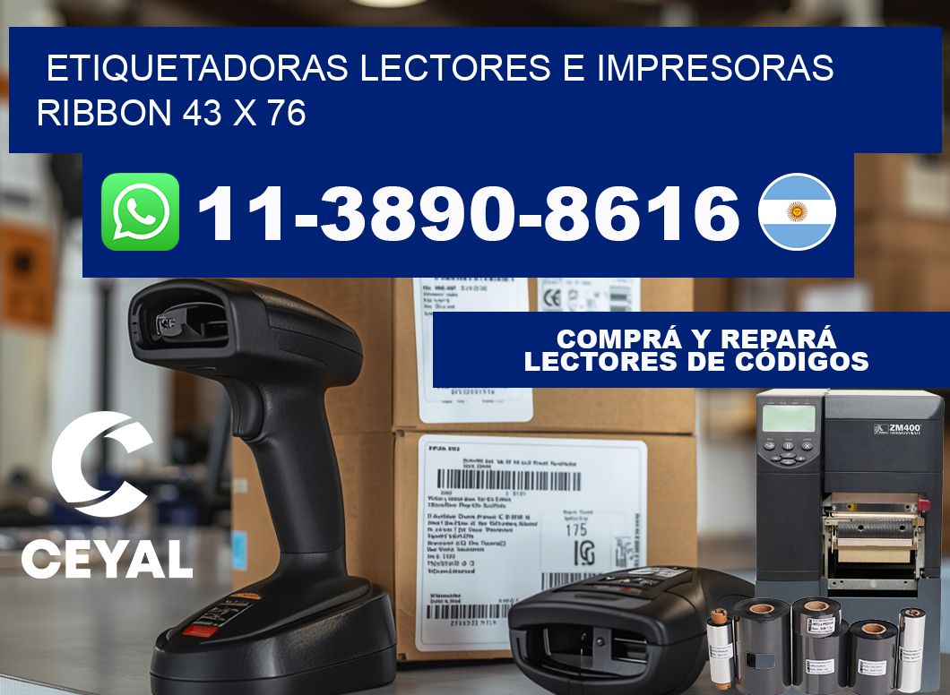 etiquetadoras lectores e impresoras ribbon 43 x 76