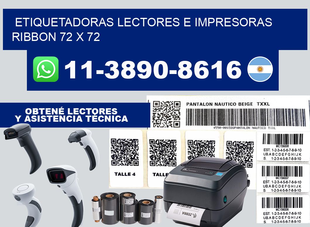 etiquetadoras lectores e impresoras ribbon 72 x 72