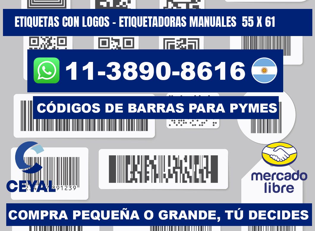 etiquetas con logos - Etiquetadoras Manuales  55 x 61