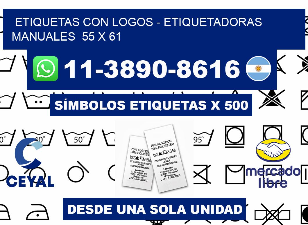 etiquetas con logos - Etiquetadoras Manuales  55 x 61