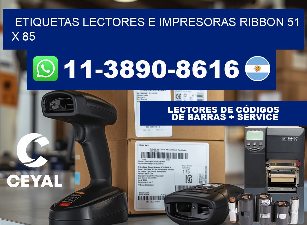 etiquetas lectores e impresoras ribbon 51 x 85