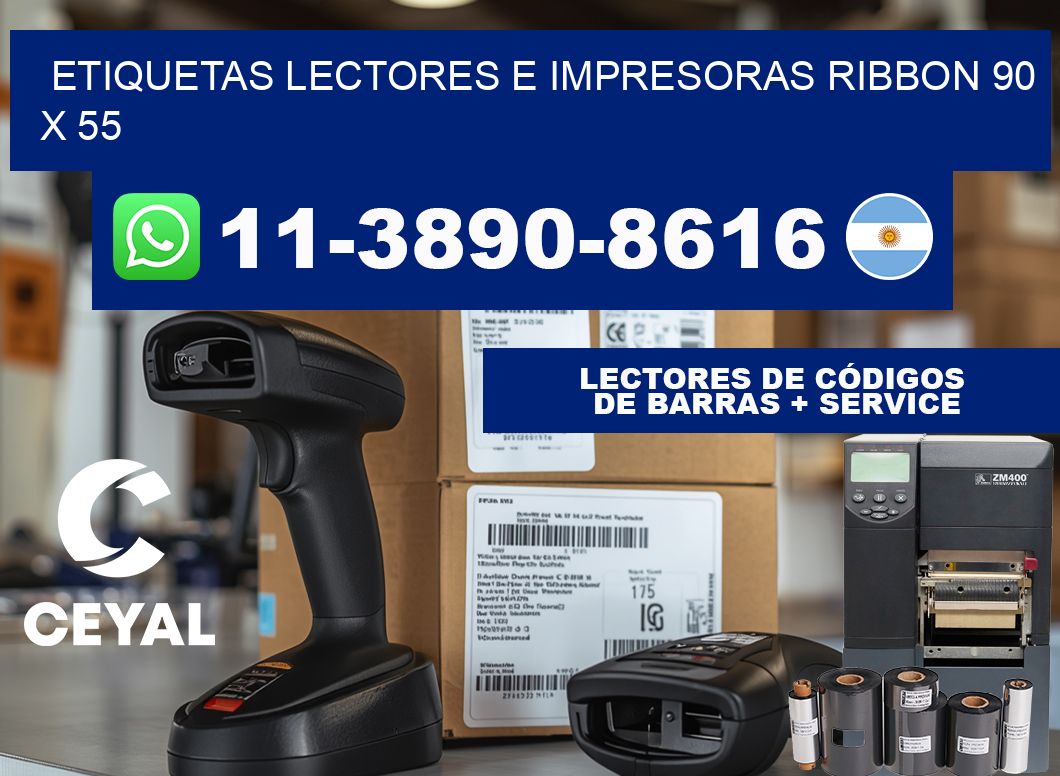 etiquetas lectores e impresoras ribbon 90 x 55