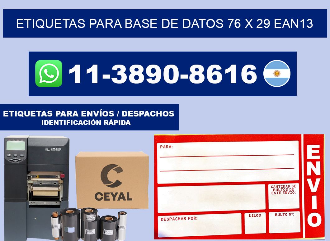 etiquetas para base de datos 76 x 29 ean13