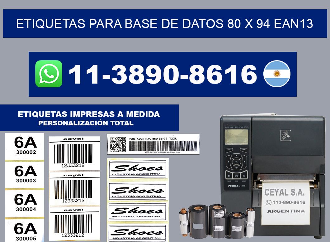 etiquetas para base de datos 80 x 94 ean13