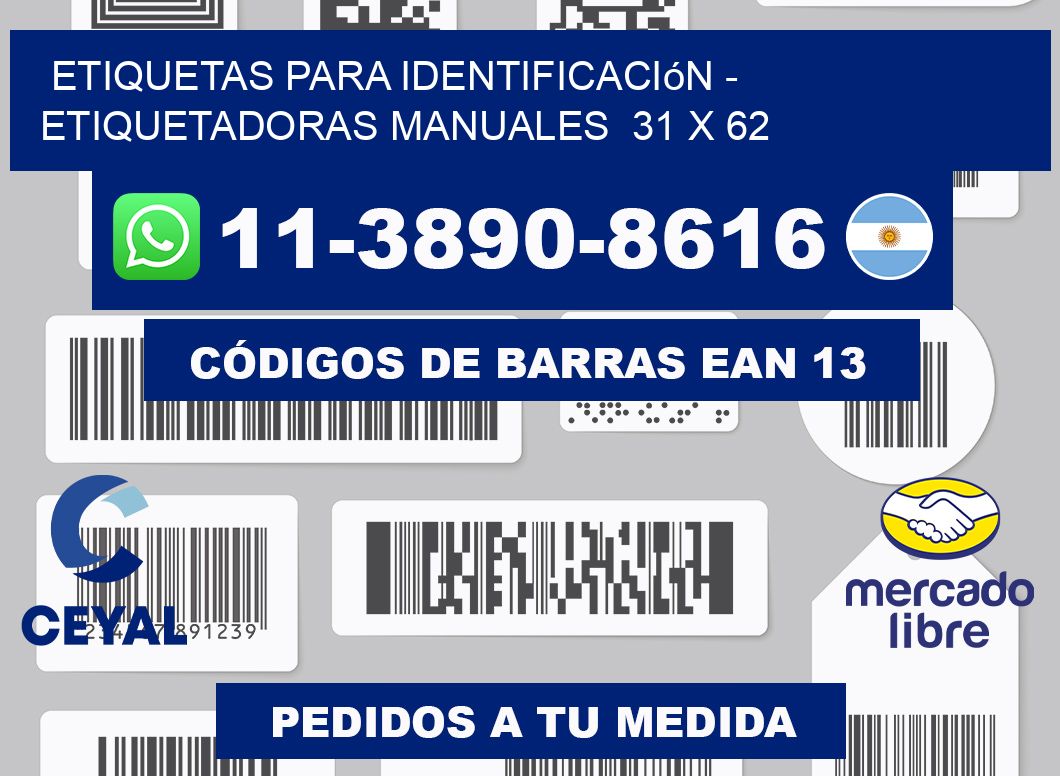 etiquetas para identificación - Etiquetadoras Manuales  31 x 62