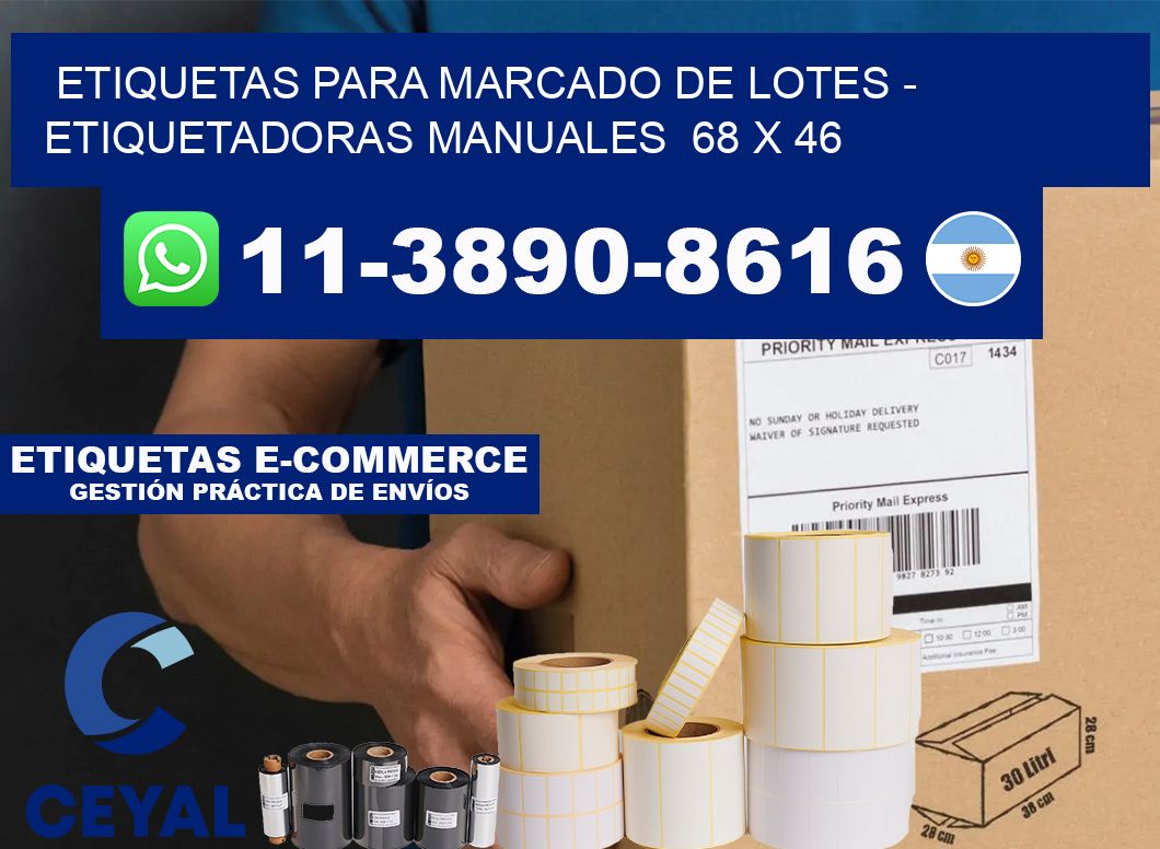 etiquetas para marcado de lotes - Etiquetadoras Manuales  68 x 46