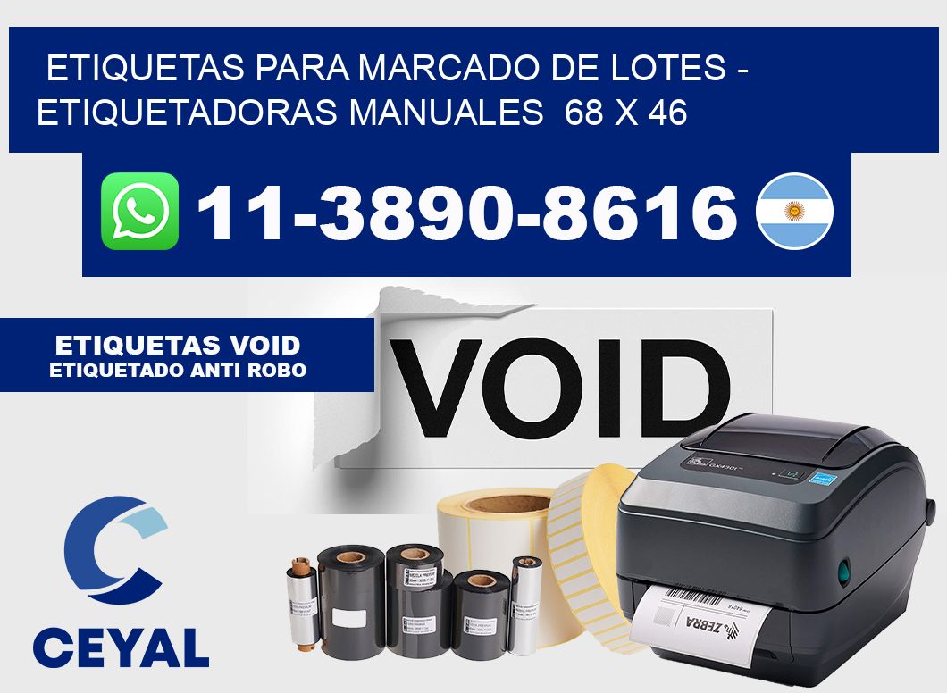 etiquetas para marcado de lotes - Etiquetadoras Manuales  68 x 46