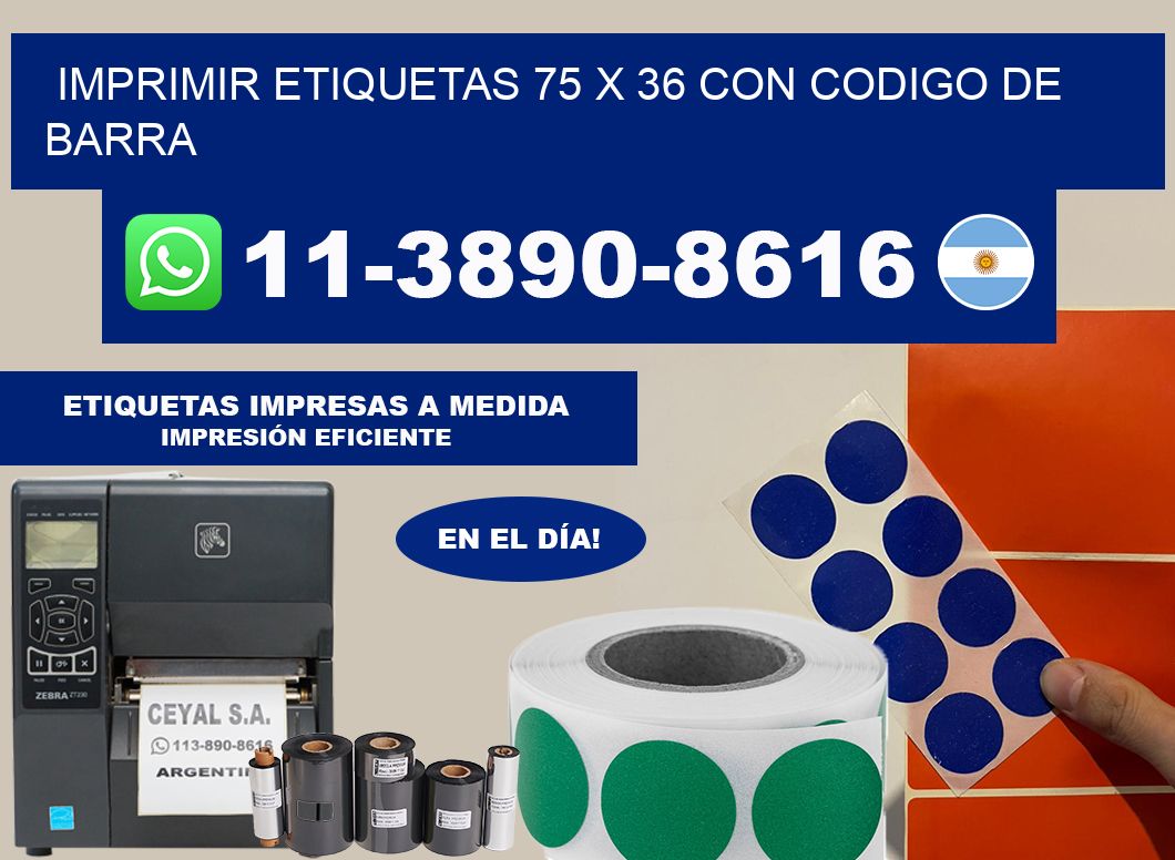 imprimir etiquetas 75 x 36 con codigo de barra